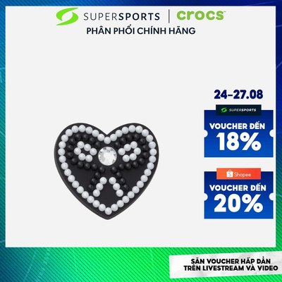 Phụ Kiện Crocs Beaded Heart And Bow 1Pcs - Đen - 10014203