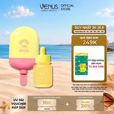 Bộ Đôi Sáng Da Serum Vitamin C & Mặt Nạ Ngủ Trái Yuja Patch Holic Dưỡng Sáng, Cấp Ẩm Chuyên Sâu - THUẦN CHAY