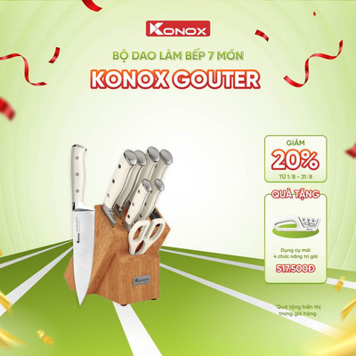 [TẶNG MÀI] Bộ dao bếp 7 món Konox Gouter thép Đức 1.4116 cao cấp