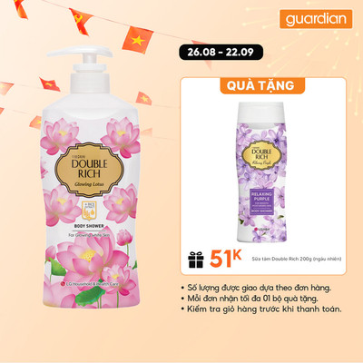 Sữa Tắm Double Rich Glowing Lotus Dưỡng Ẩm Da Hương Hoa Sen 550gr