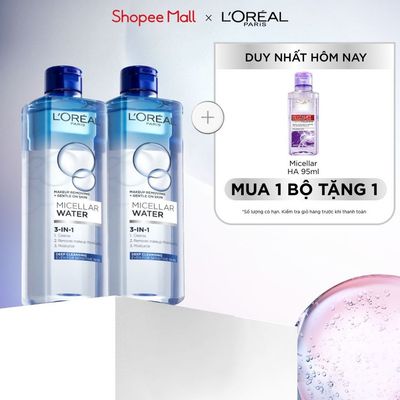 PB- Bộ 2 nước tẩy trang đa năng 3in1 làm sạch sâu L'Oreal Paris 400ml x 2