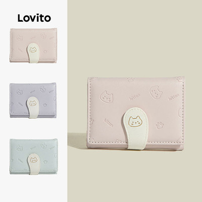 Lovito Ví Cầm Tay Kiểu Hàn Quốc Màu Hồng Macaron Dành Cho Nữ LFA113017