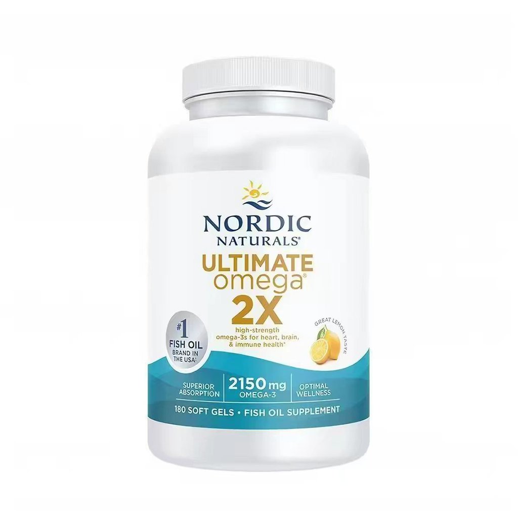 Viên dầu cá Nordic Naturals Ultimate Omega 2X 2150mg Omega‑3 bổ tim não miễn dịch 180 viên mềm hương