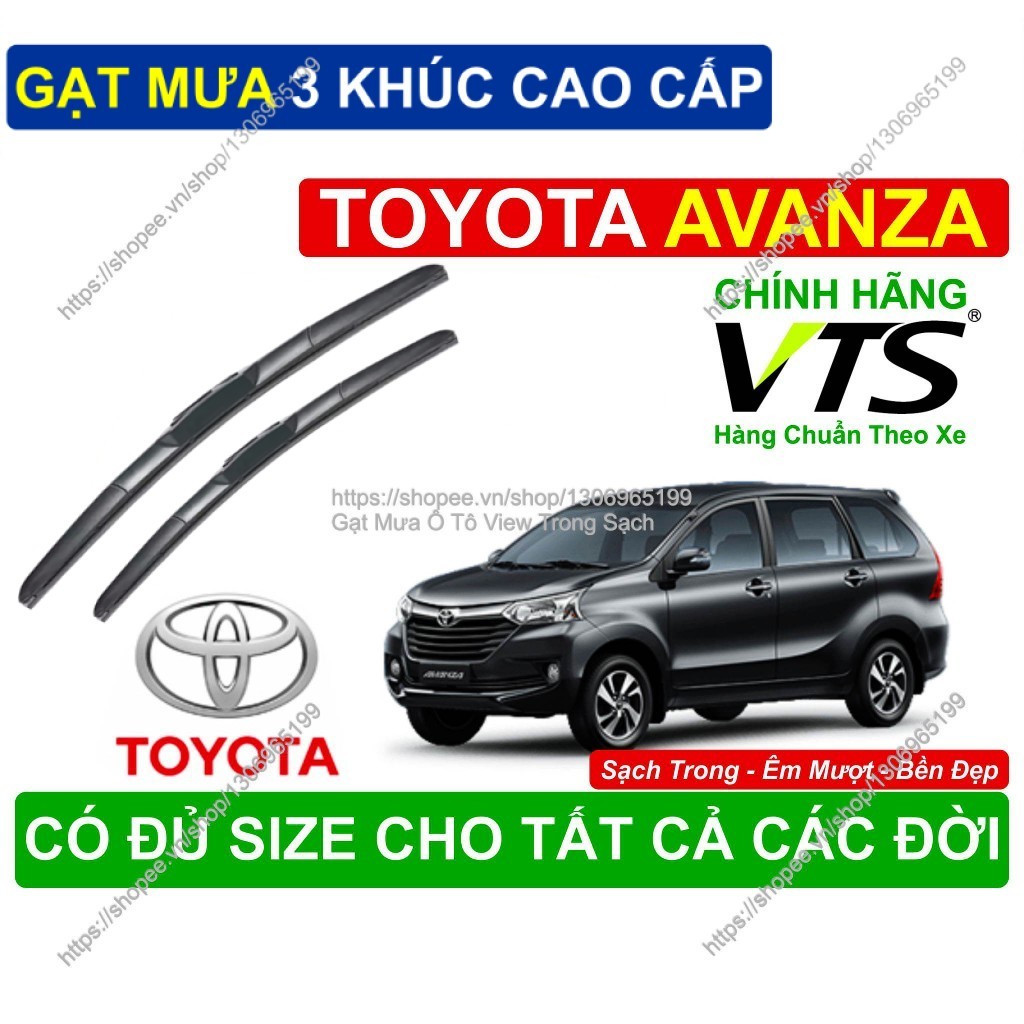 Gạt Mưa 3 Khúc Cao Cấp, Gạt Mưa Kính Lái Toyota Avanza, Cặp Gạt Mưa Kính Lái Toyota Avanza,  Toyota 