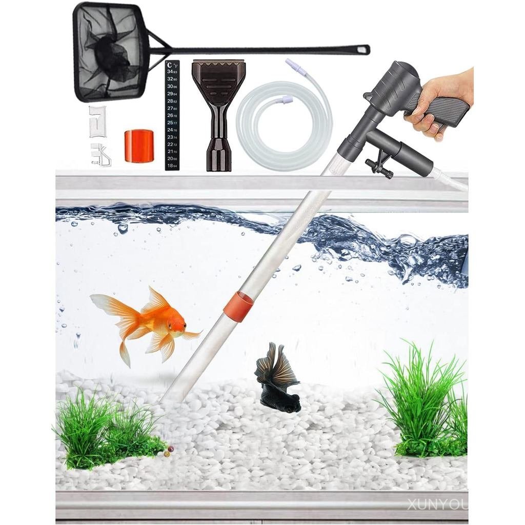 QZQ Aquarium Gravel Cleaner [2026 Edition] Vacuum Fish Tank Vacuum Cleaner Tools for Aquarium Water 
