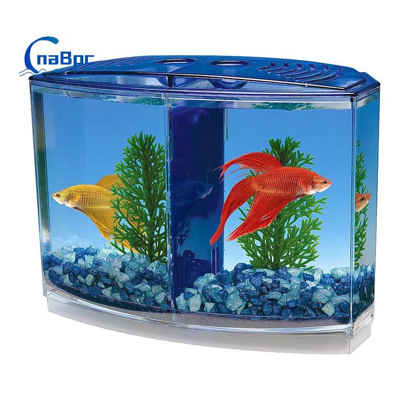 < CnaBpc > Hộp cá chiến đấu đôi lớn Eco Rumble Fish Aquarium Mini Aquarium Hộp cách ly bằng nhựa Hộp