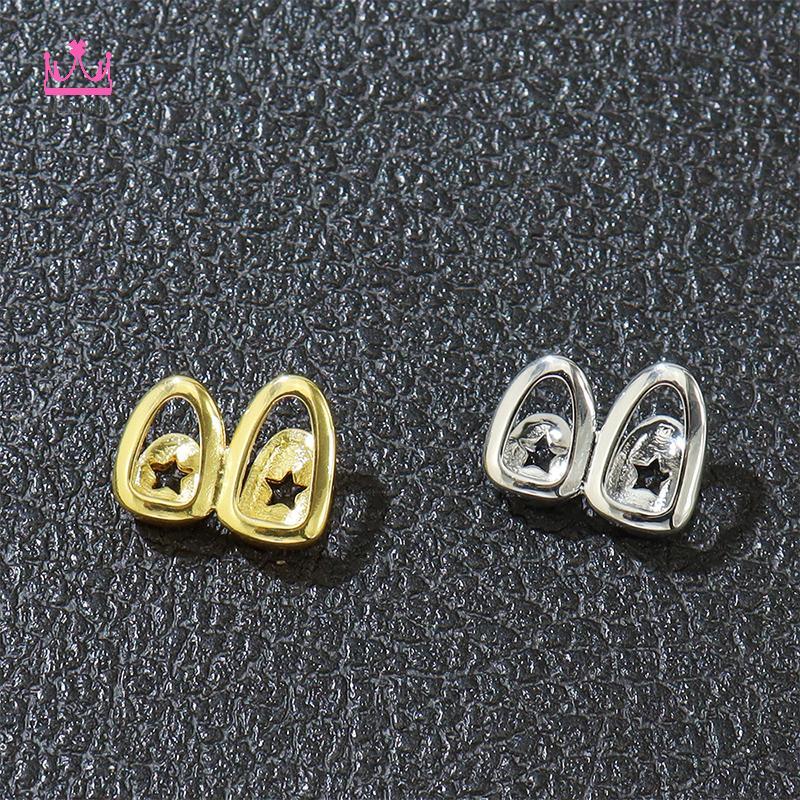 Maxrrh Hip Hop Ngôi Sao Rỗng Răng Grillz Răng Trang Trí Răng Mũ Fangs Lưới Tản Nhiệt Dành Cho Nữ Tra