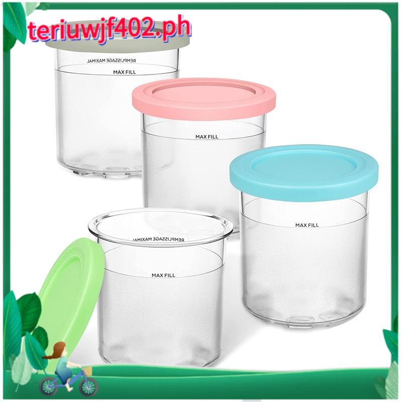 Pint và Nắp Thay Thế Cho Creami Tương Thích Cho Dòng NC300, NC301 Vs NC299AMZ (4 Gói)