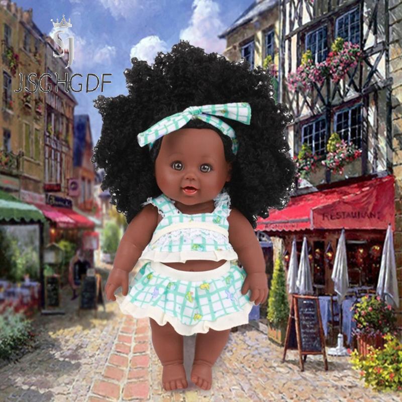 JSGHGDF * 12in Tay Cuddle Cho Búp Bê Sống Động Như Thật Cô Gái Tái Sinh Cho Búp Bê Cho w Tóc Đen Gi