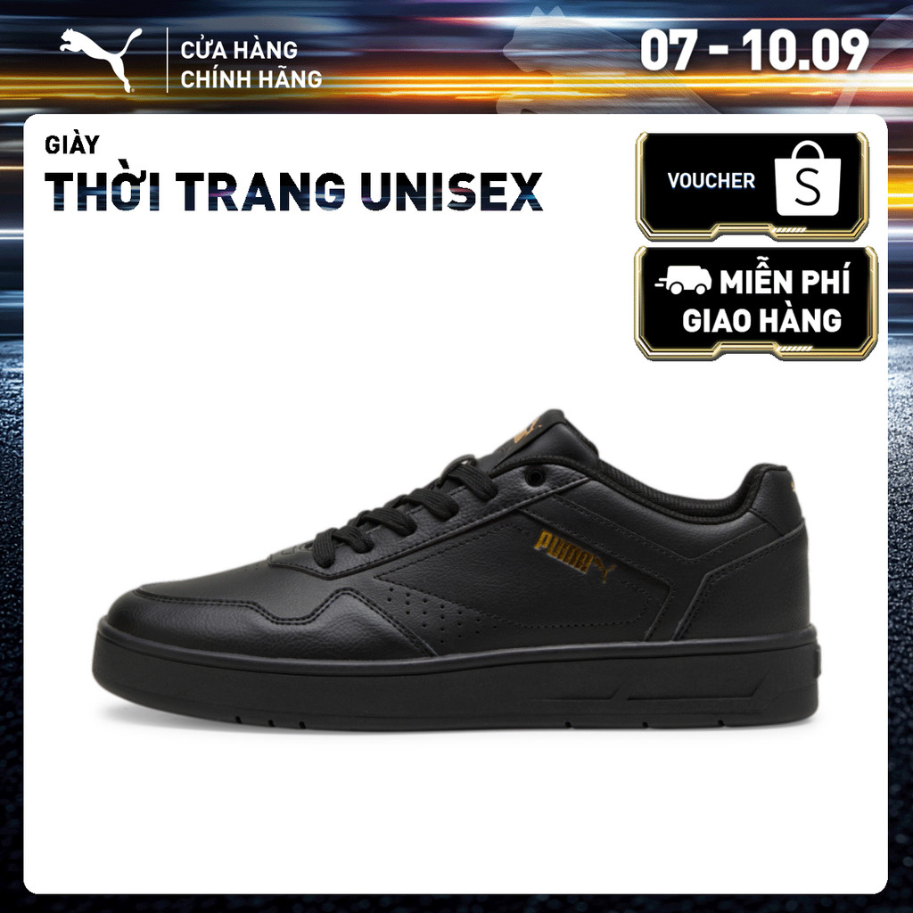 Giày Thể Thao PUMA Unisex Court Classic Black-Gold Màu Đen