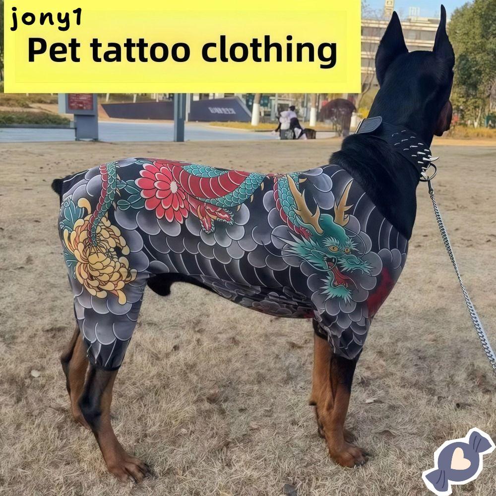 THUY Dog Cat Tattoo Jacket, Áo Vest hình xăm thú cưng giống như thật ngộ nghĩnh, sáng tạo Quần áo th