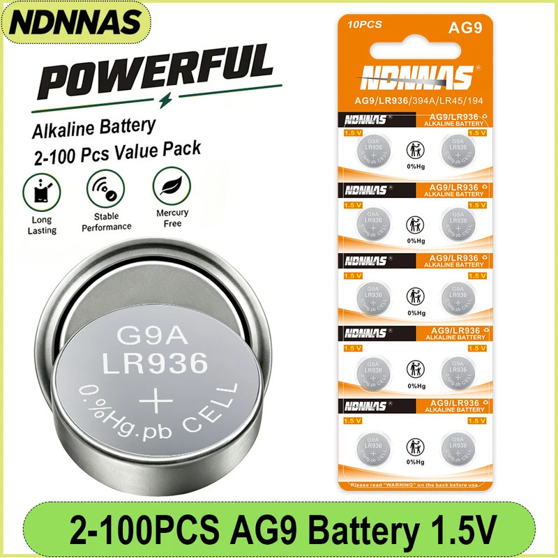AG9 LR936 394 SR936SW 1.5V Alkaline Nút Cell Pin 2-200 CÁI 394A LR45 194 L936F Đồng Xu Pin Cho Đồng 