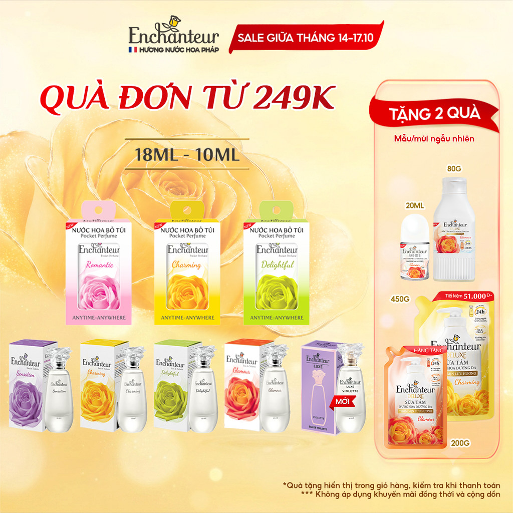 Nước hoa bỏ túi EDT Enchanteur 10ml / 18ml - lưu hương dài lâu, đạt chứng nhận…