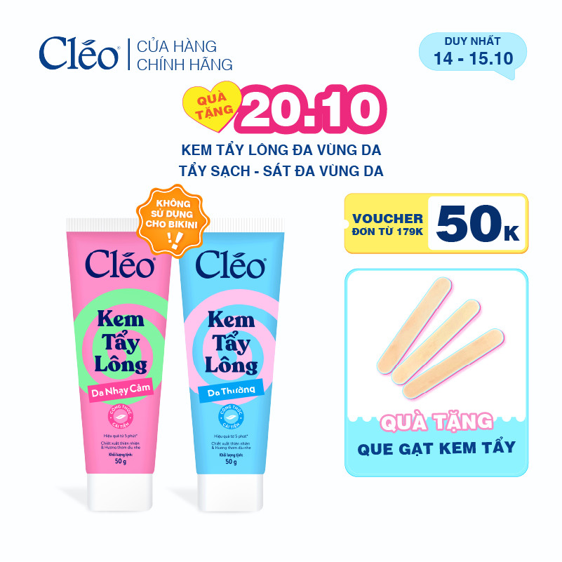 Kem Tẩy Lông Nách, Tẩy Lông Tay Chân Cleo, Tẩy Lông Sạch. Sát, Không Kích Ứng…