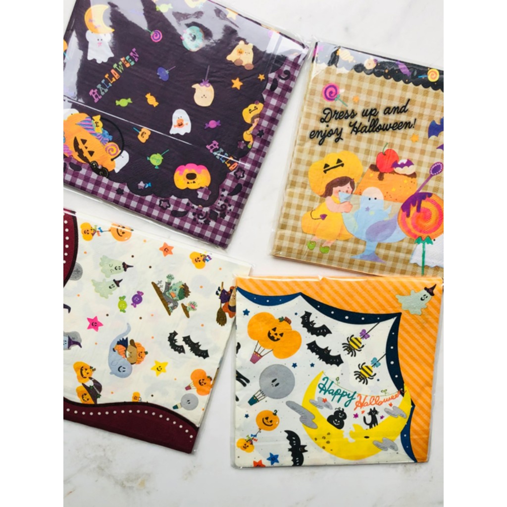 Nhật Bản Daiso (日本大 ❈) Tiệc Halloween Khăn giấy trang trí Tiệc sáng tạo Trang trí bàn Bàn Bàn Khăn ă