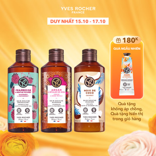 Combo 3 sữa tắm thiên nhiên hương mâm xôi đỏ - hoa hồng - dừa Yves Rocher 400mlx3