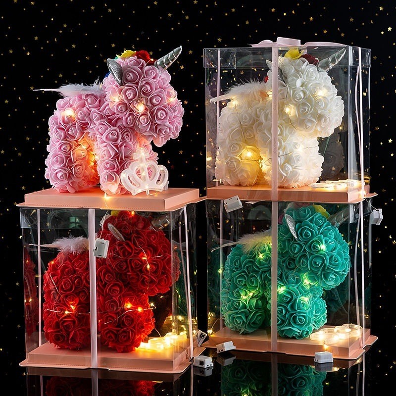 Ngày Lễ Tình Nhân Tanabata Quà Tặng Mini Đôi Cánh Thiên Thần Bất Tử Gấu Hoa Kỳ Lân Mô Phỏng Hoa Bất 