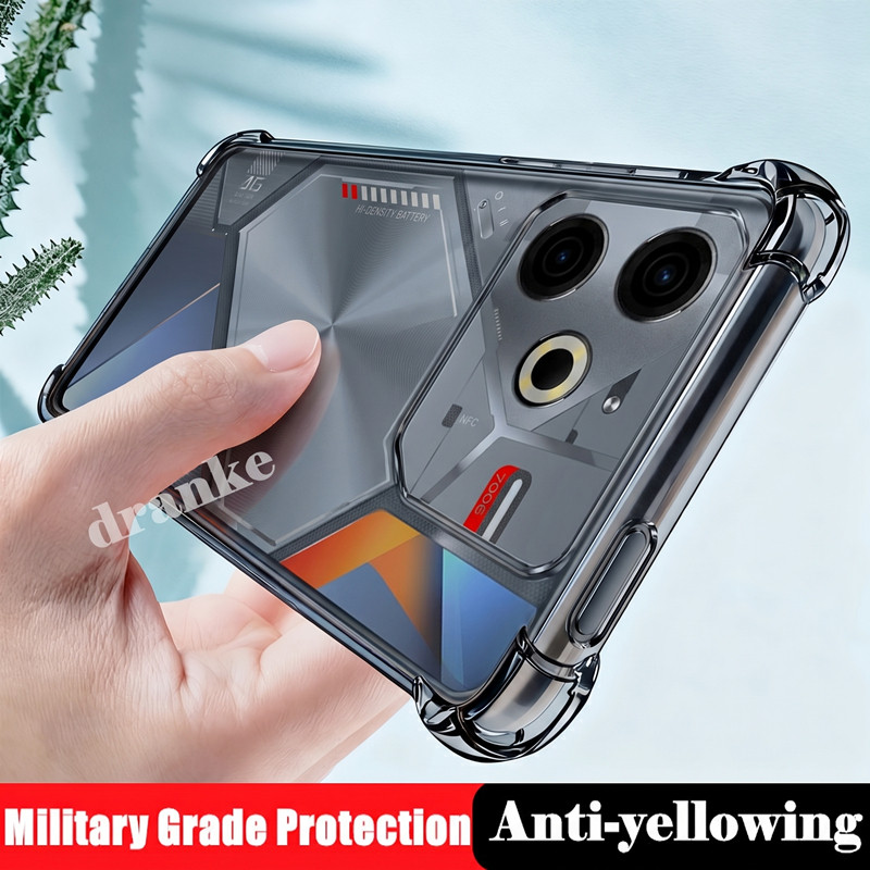 Dành cho Tecno Pova 6 Neo 4G LI6 Silicon lỏng trong suốt linh hoạt Vỏ chống văng bán trong suốt với 