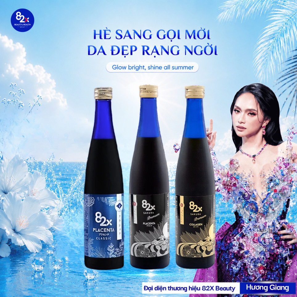 Combo 3 Chai Nước Uống Collagen 82X Bao Gồm PLACENTA CLASSIC + PLACENTA SAKURA + COLLAGEN SAKURA 500