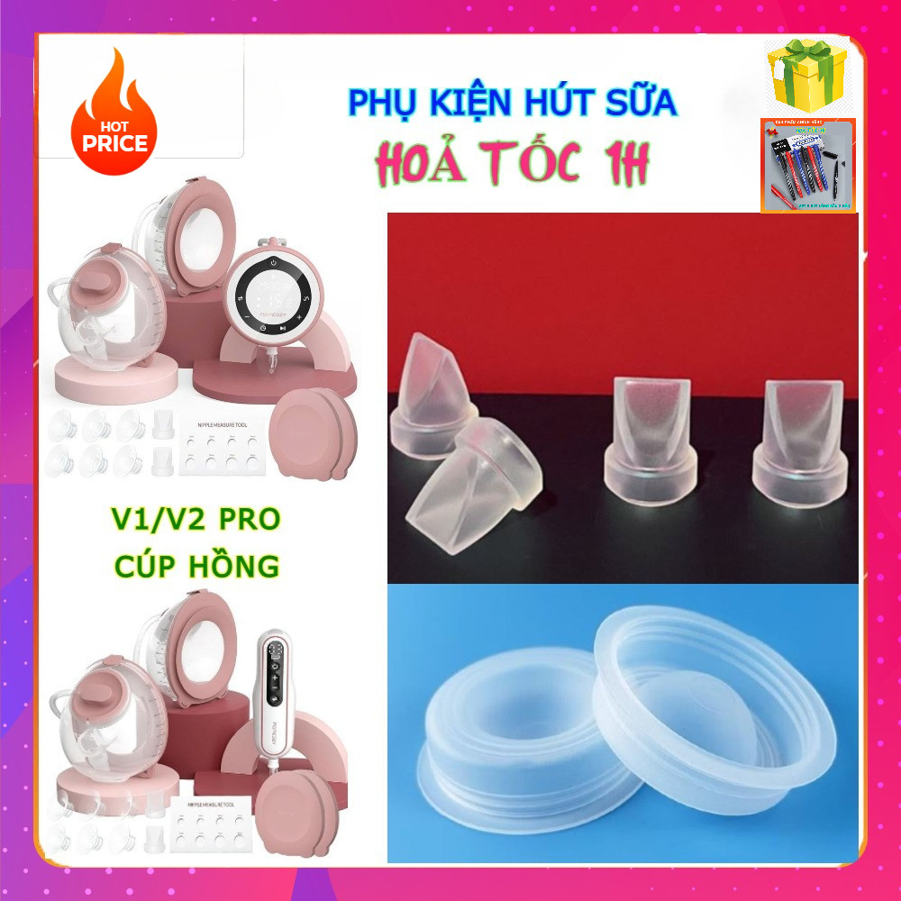 [HoảTốc] Phụ kiện hút sữa V1 Pro V2 Pro cúp hồng cúp trắng - Van chân không, Màng hút Mocozy cúp hồn