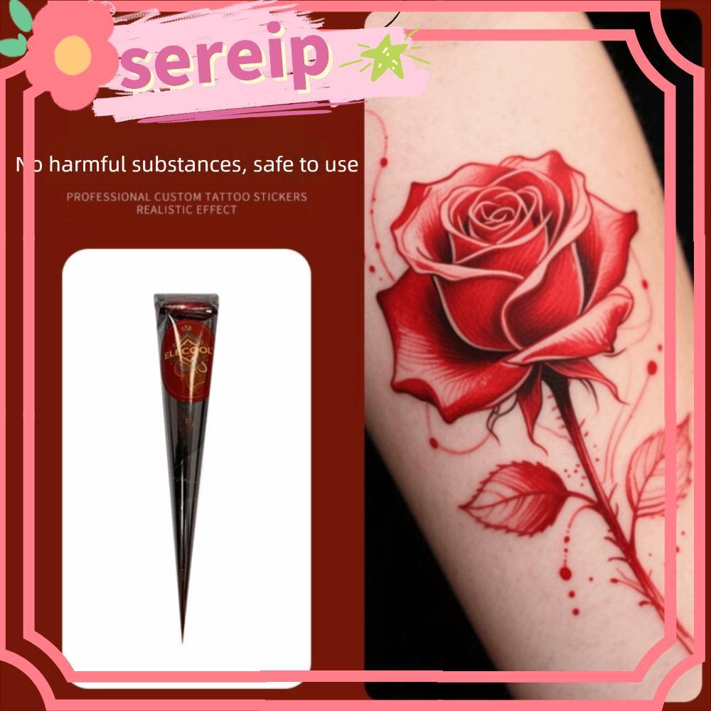 SEREIP Henna Tattoo Cream, Dễ sử dụng Bán vĩnh viễn Henna Paste Cone, Henna Cream Black Brown Tempor