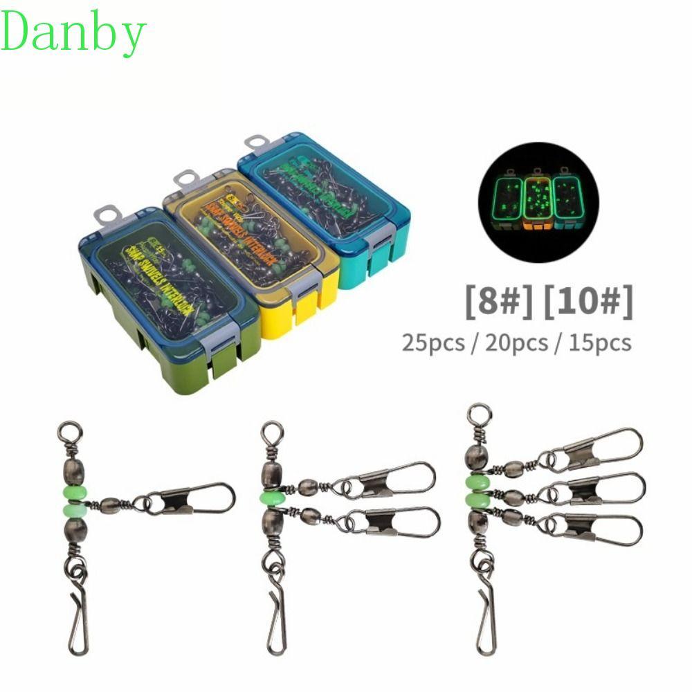 Đầu nối chốt câu cá DANBY, Vòng bi phát sáng Thùng câu cá xoay, Khóa liên động bền bỉ Snap Vòng chắc