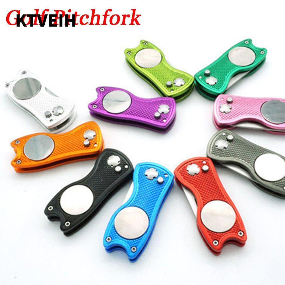 KTVEIH 7 Màu Golf Pitchfork Switchblade Bền Thép Không Gỉ Pitch Groove Cleaner