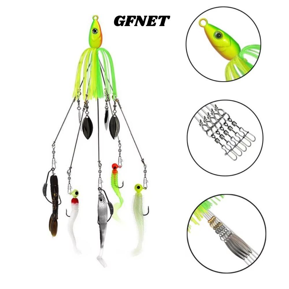 GFNET Alabama Rig Mồi Câu Cá, Spinner Jigging Soft Swimbait, Umbrella Attack Group Soft Swimbait Sea
