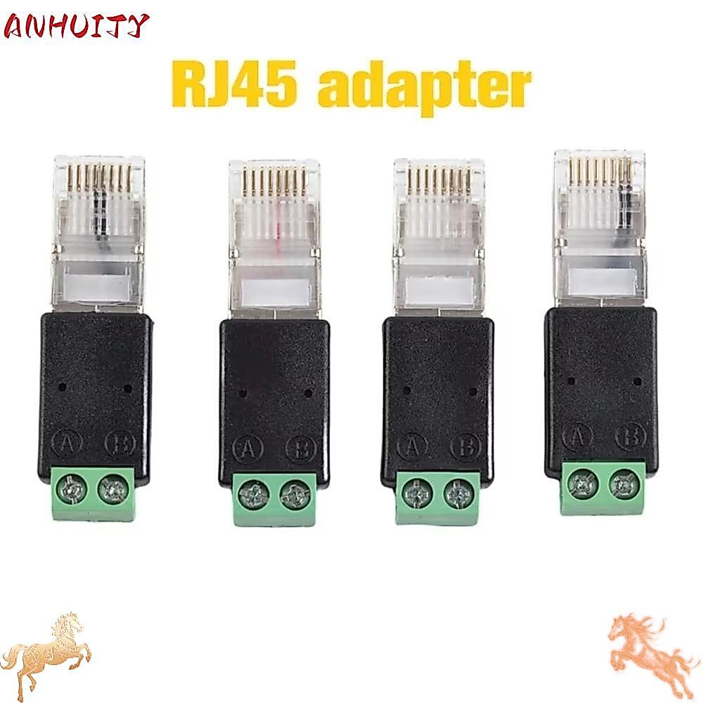 Bộ chuyển đổi đầu cuối ANHUITYJ RJ45, Đầu nối đầu cuối 2PIN RJ45 Nam RJ45 Bộ chuyển đổi RJ45 sang RS