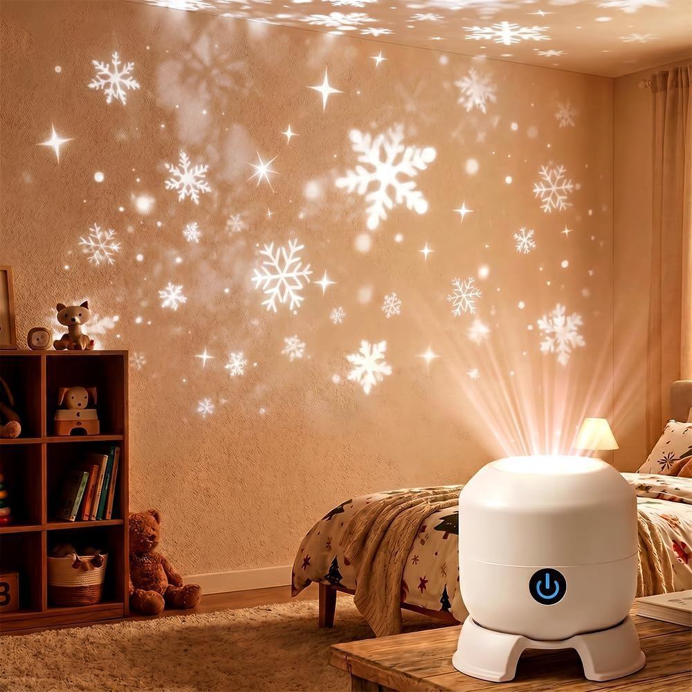 Dynamic Rotating LED Projector Light, 2026 New 360° Rotating Ocean Wave Night Projection Night Light