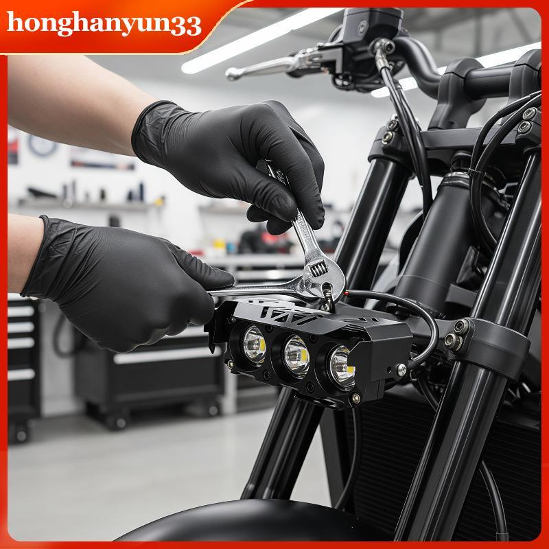 [HHY] Đèn LED điểm xe máy tầm xa Màu kép Hi / Low Beam 1PC Đèn sương mù cho ô tô Trus Dark Country R