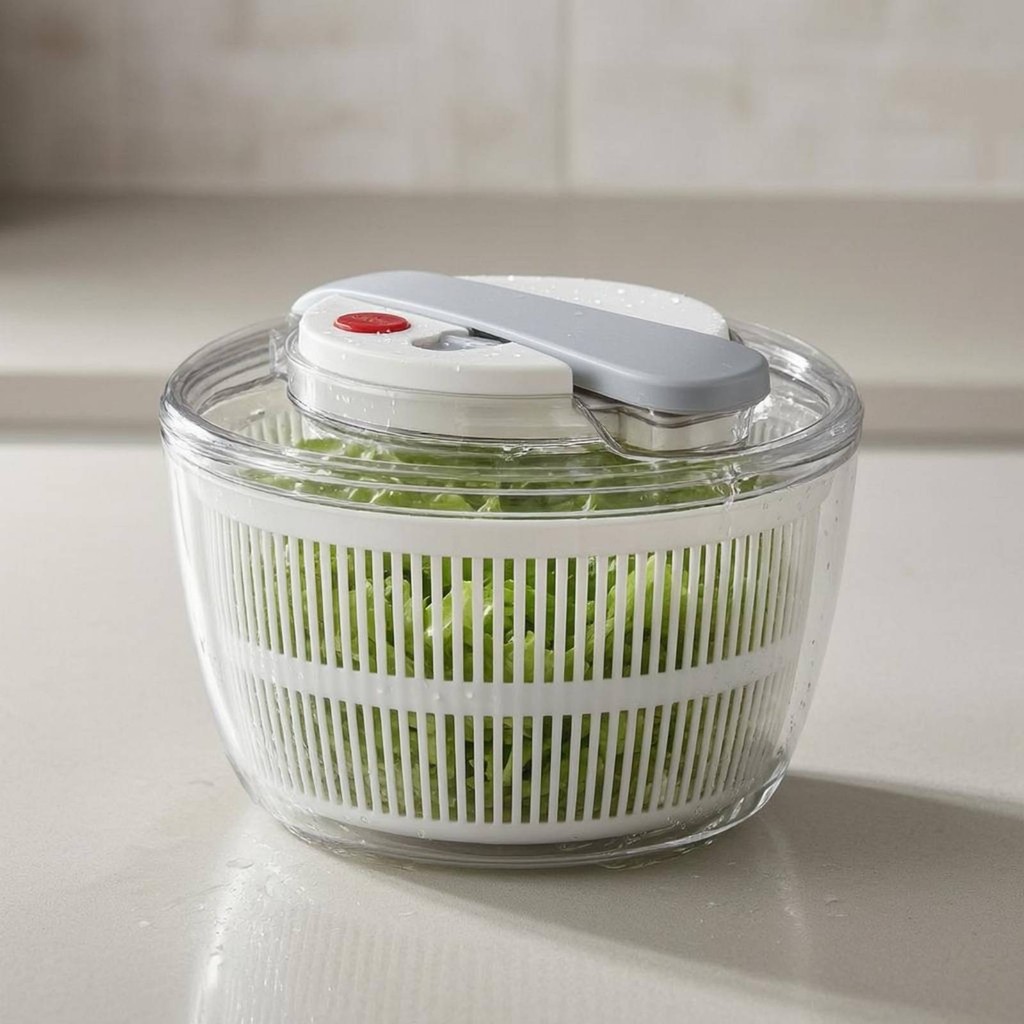 Bấm-Style Salad Spinner Thoát Giỏ Hướng Dẫn Sử Dụng Salad Spinner Rau Củ Nắp Trong Suốt Máy Giặt Trá