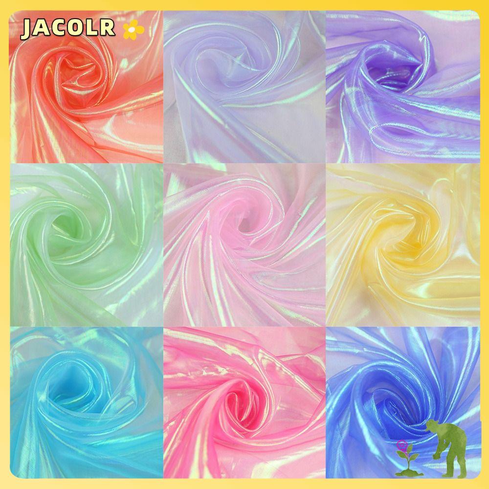 Vải JACOLR Organza, Vải tuyn Laser sáng bóng mỏng, Chất liệu thủ công Váy Organza trong suốt Vải cướ