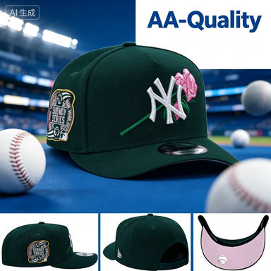 AA-MLB New York Yankees Team Thiết kế thêu - New / Era Subway Series Dark Green Rose Edition 9Fifty 