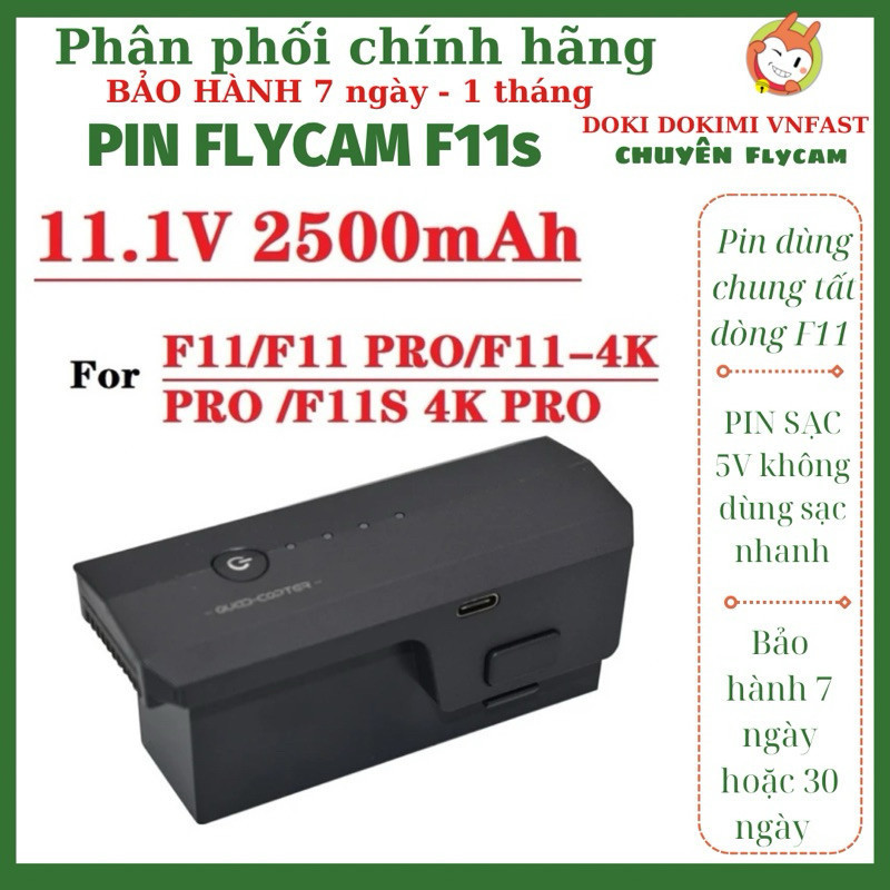 Pin flycam SJRC F11 - pin F11 pro - pin f11 4k pro - Pin f11s - pin f11s 3km - KHÔNG SẠC NHANH - Chí