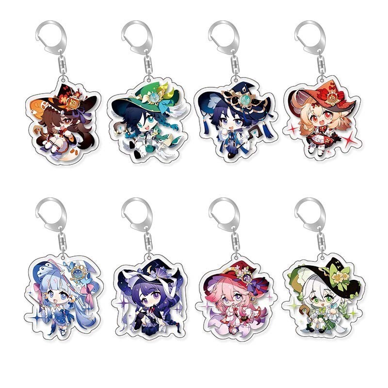 Móc Khoá Genshin Móc Khóa acrylic Hình Nhân Vật game kamisato ayaka wanderer raiden shogun nahida hu