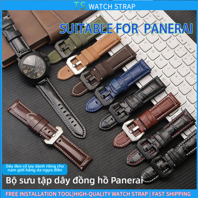 Áp dụng cho nam PANERAI 441, MIDO, Đồng hồ HAMILTON, Dây đeo đồng hồ thay thế bằng da thật mờ
