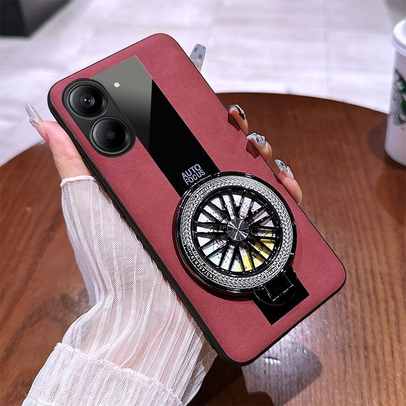 Ốp lưng Redmi A7 A5 Ốp Lưng Da Cừu Sang Trọng 360° Giá đỡ con quay hồi chuyển xoay được Bảo vệ thả c