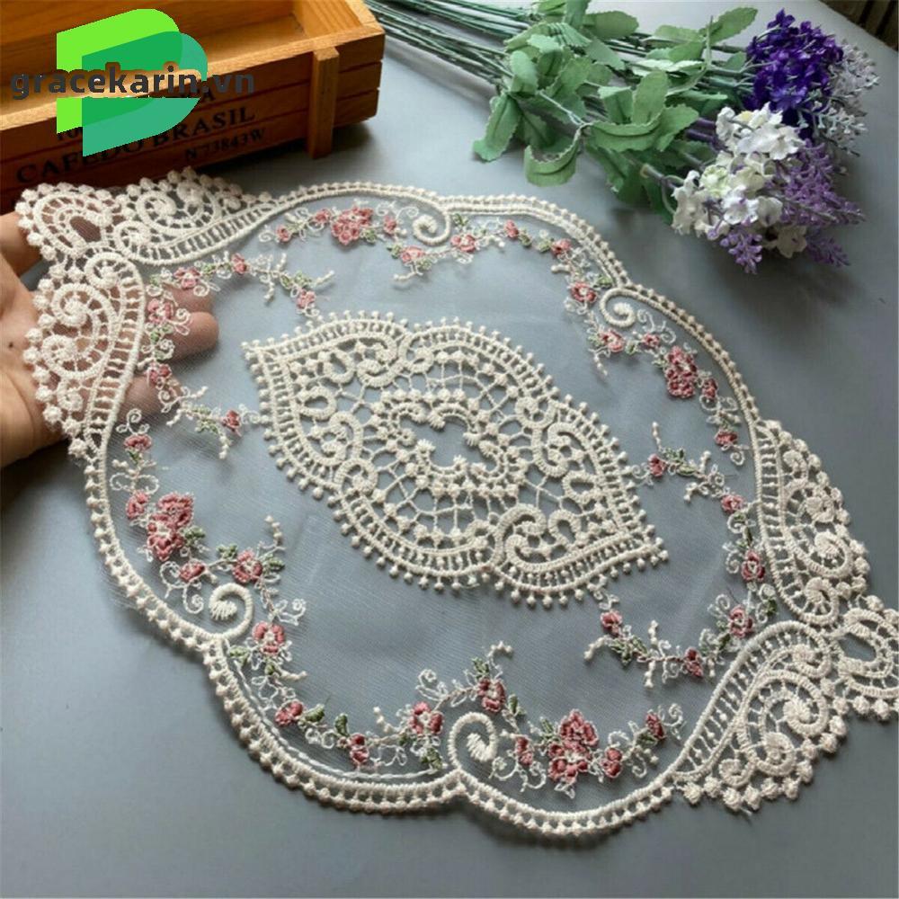 [GRCEKRIN-VN]Table Cloth Silk Technology Embroidered Rose Round Banquet Decaoration