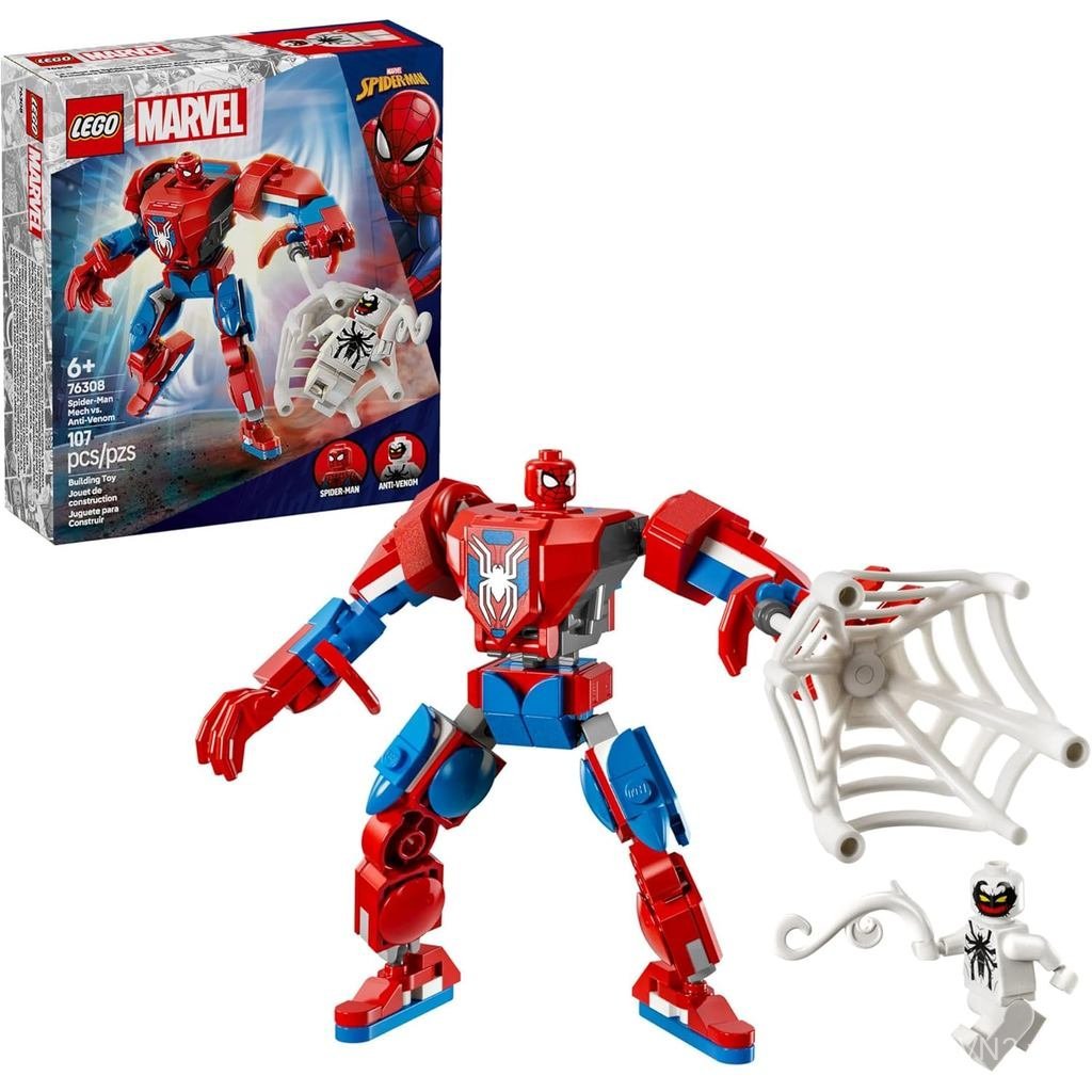 LEGO Marvel Spider-Man Mech vs. Bộ đồ chơi xây dựng Anti-Venom - Đồ chơi người nhện cho trẻ em, bé t