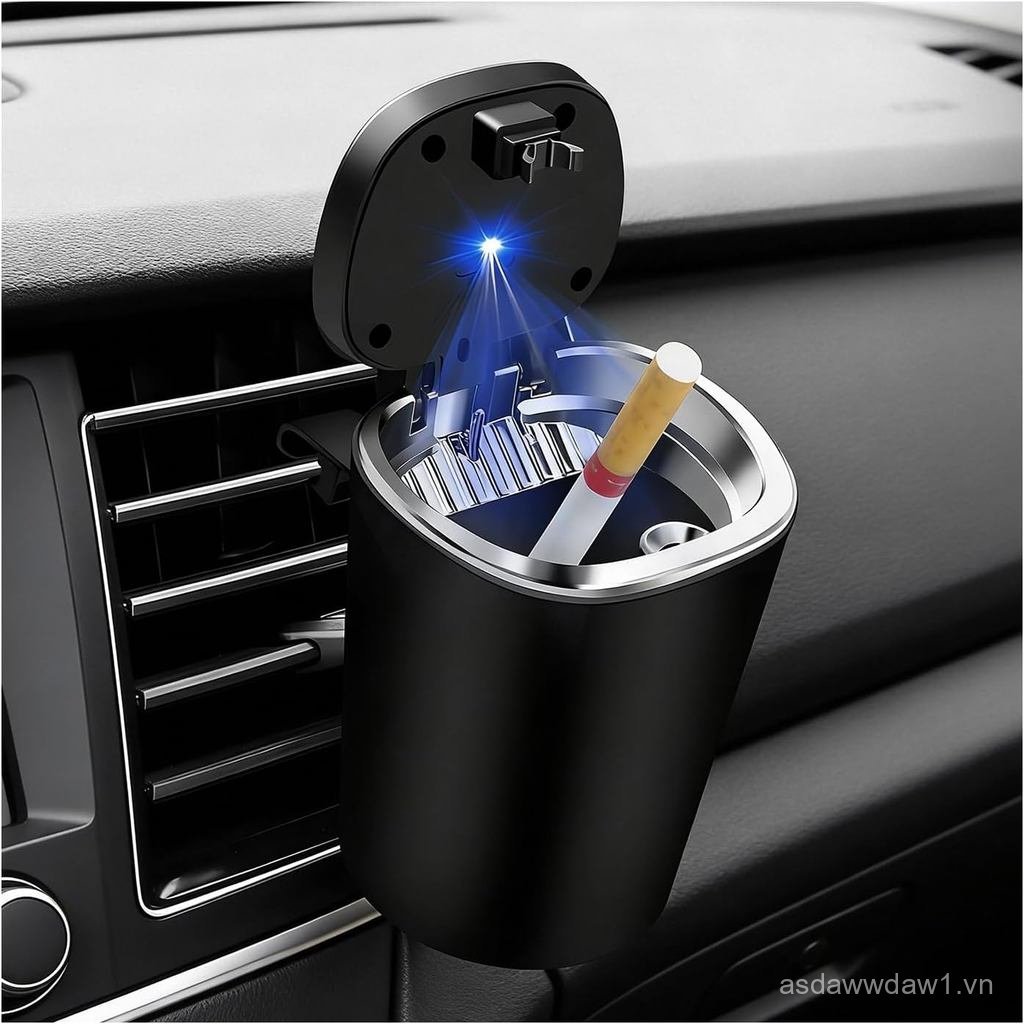 CarwithLid, không thể tháo rờiStainlessSteelCupHolderwithLEDLight, PortableellProofAshTrayWaterproof