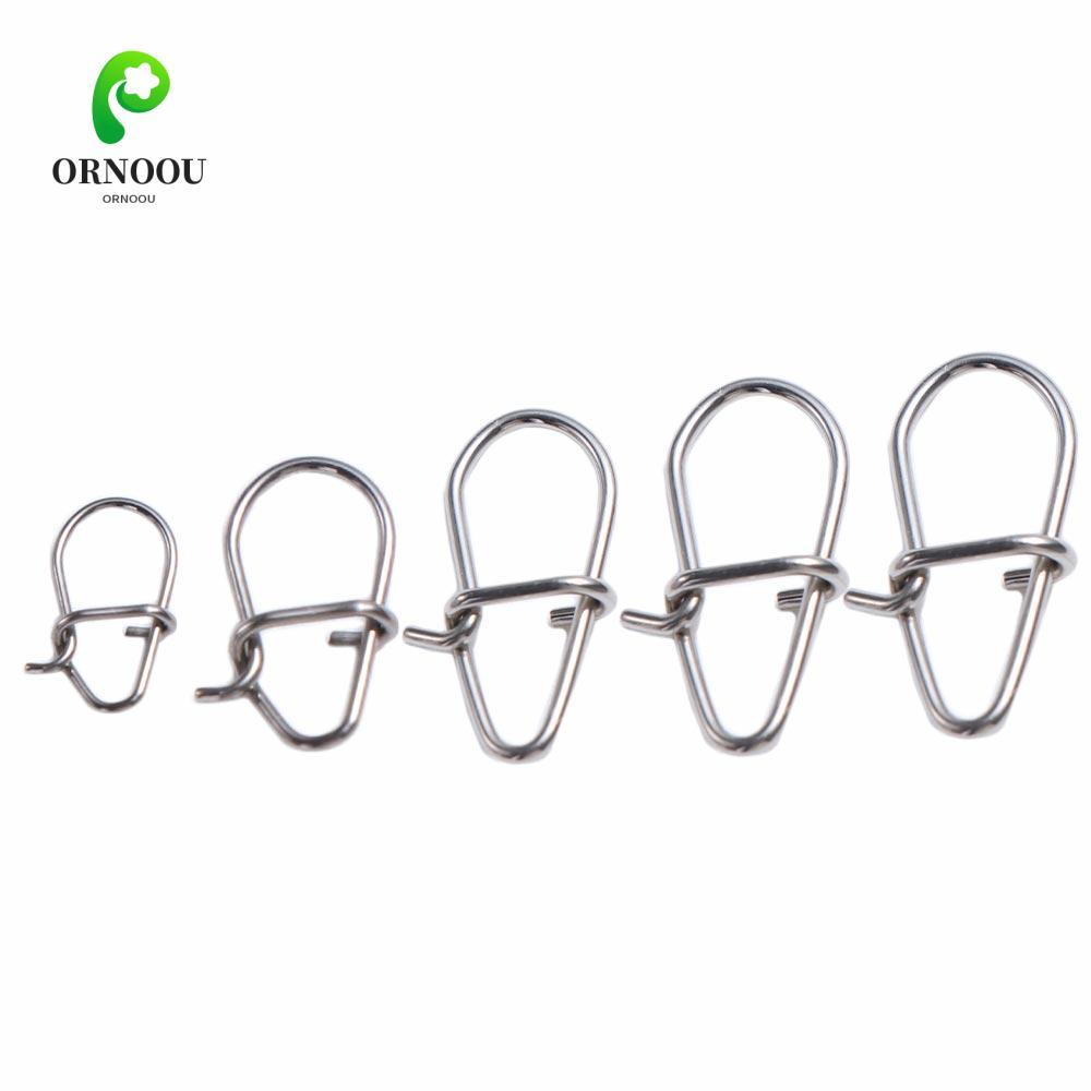 ORNOOU Mồi Câu Cá Kết Nối Phụ Kiện 00 # -3 # 100 Chiếc Khóa Thép Không Gỉ Snap Connector Pesca Câu C