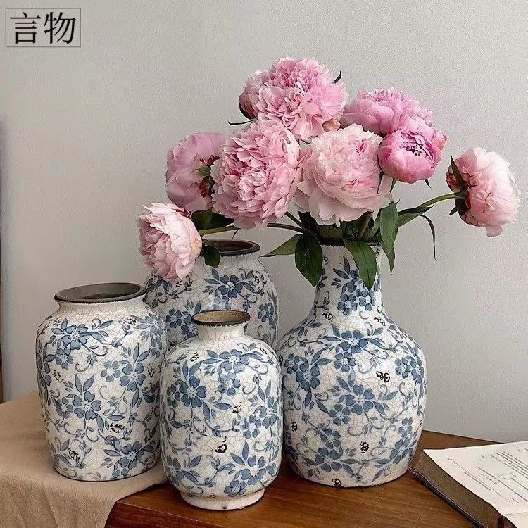 DADA Home & Living DD6 Bình gốm sứ Trung Quốc mới Bình hoa thủy canh Bình hoa cổ Mỹ Sắp xếp hoa phòn