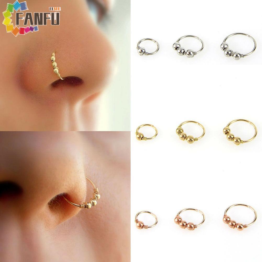 FANFUZOUZU Môi Bông Tai Retro Thời Trang Tragus Septum Xoắn Trang Sức Nostril Hoop Body Piercing