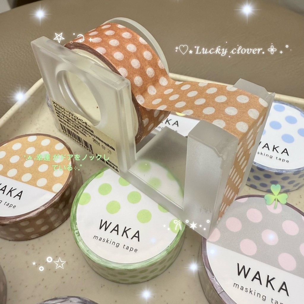 [Sẵn sàng] Washi Tape Polka Dot Color Sổ tay có thể xé được Trang trí Phong cách Nhật Bản Chất liệu 