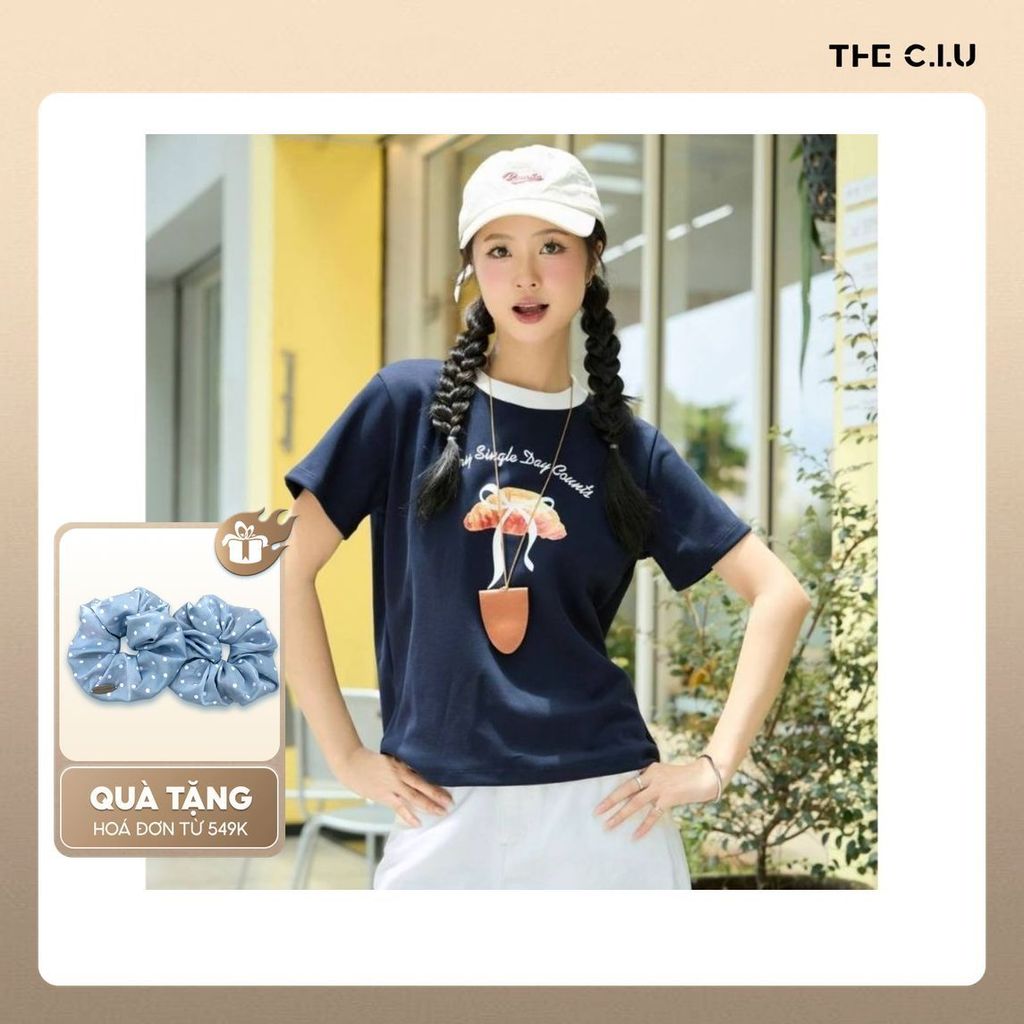 Áo thun nữ babytee tay ngắn THE C.I.U, áo thun cotton baby tee in hình graphic – Pie Baby Tee