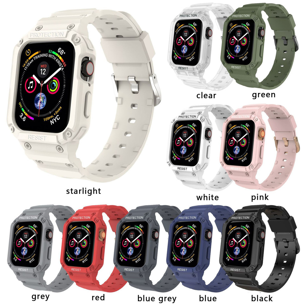 Dây đeo 2in1 cho iWatch Band Series 9 Ultra 8 7 6 5 4 3 2 1 40mm 44mm 45mm 41mm Silicone mềm IWatch 