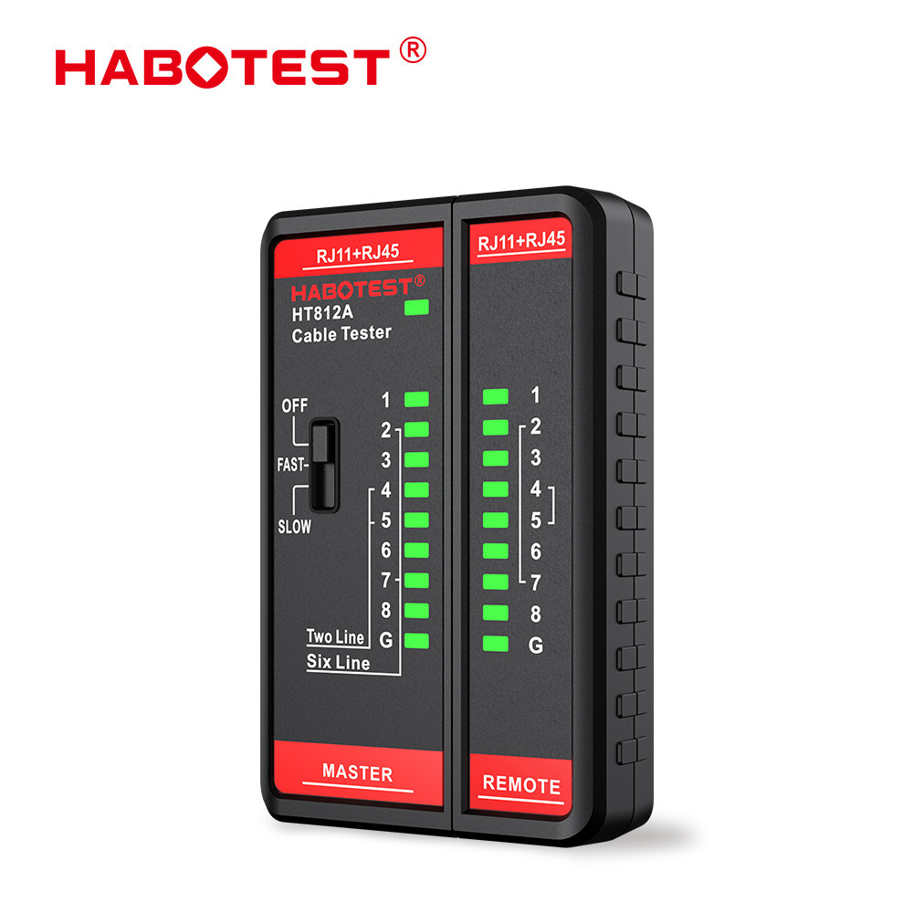 HABOTEST HT812 Cáp Kiểm Tra Màn Hình LED RJ45 RJ11 Dòng Dụng Cụ Đo Trực Tuyến Kiểm Tra Cáp Điện Thoạ
