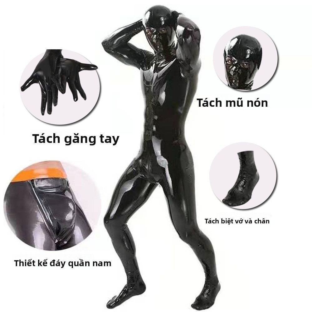Bodysuit nam da bóng tráng gương latex toàn thân gợi cảm biểu diễn sân khấu bán chạy giao nhanh chất