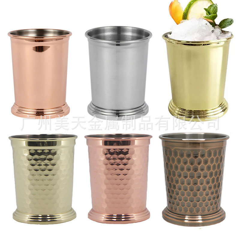 Thép không gỉ 304 Rượu Thủy Tinh Bạc Hà Julip Glass Moscow Mule Glass Bar Mochitote Mixing Glass